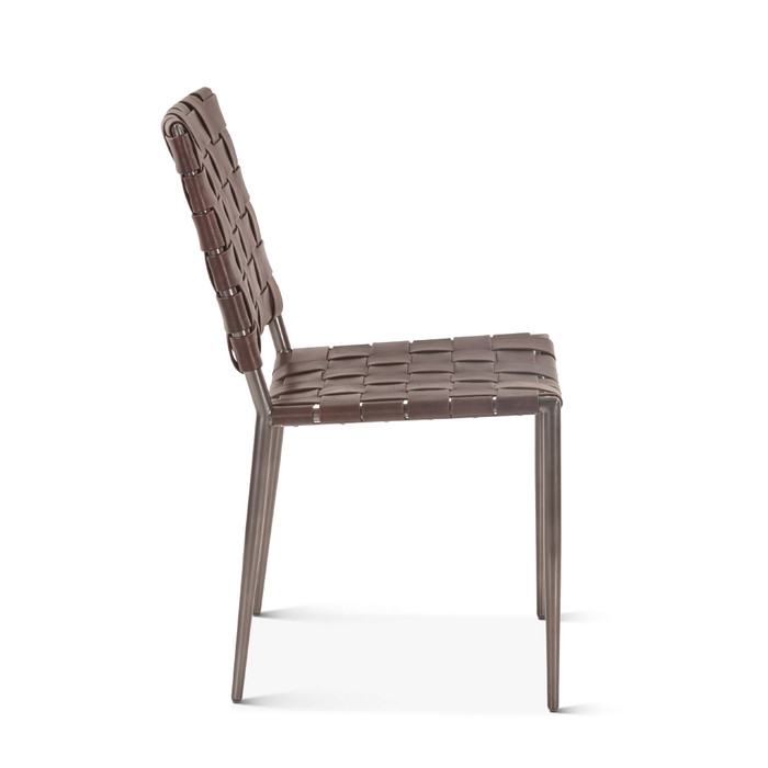 World Interiors - Lund Dining Chair in Tobacco Buffalo Leather and Iron