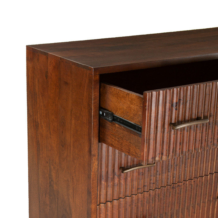 World Interiors - Manhattan Retro Mid Century Acacia Wood Dresser
