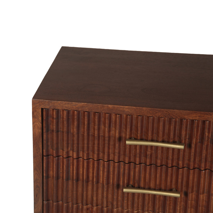 World Interiors - Manhattan Retro Mid Century Mango Wood Nightstand