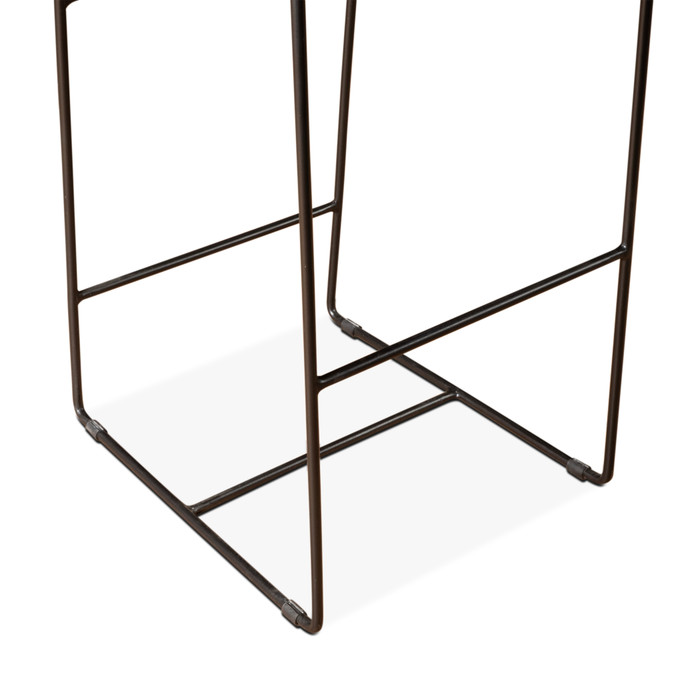 World Interiors - Melbourne 18" Buffalo Leather and Iron Bar Chair Brown