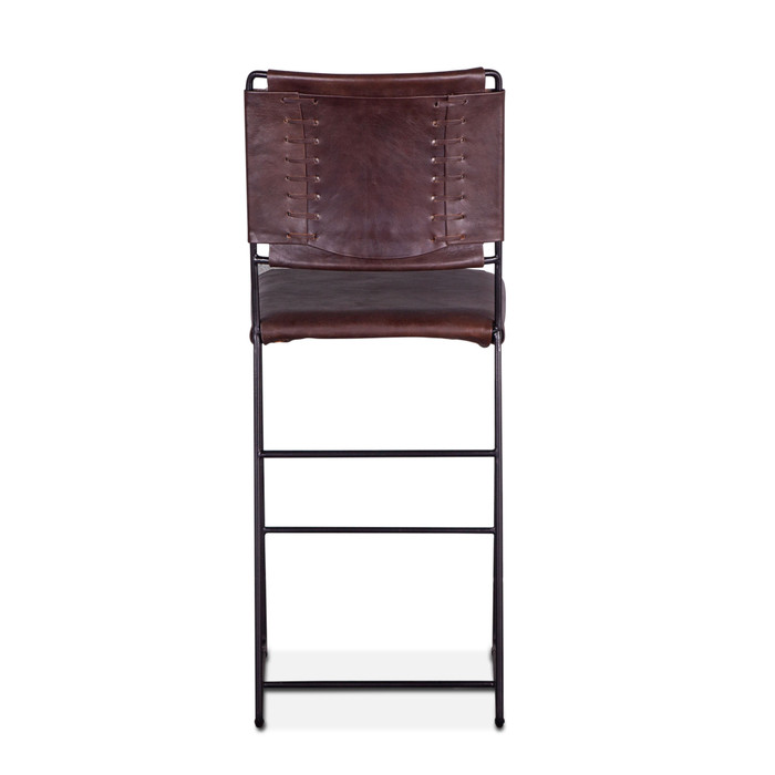 World Interiors - Melbourne Counter Chair Chocolate Leather