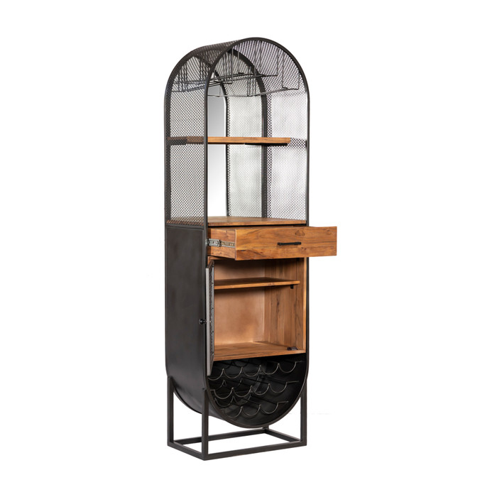 World Interiors - Mescalero Bar Cabinet in Iron and Mango Wood