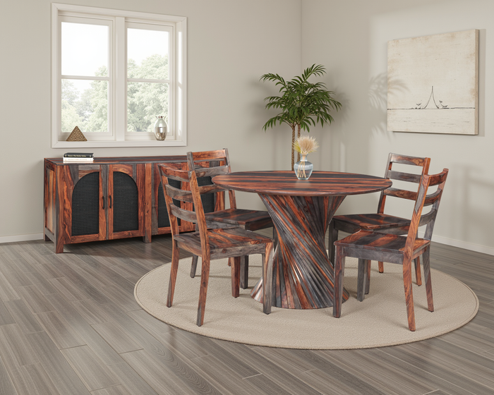 World Interiors - Monterey 48" Round Dining Table with Spiral Base in Capri Sheesham