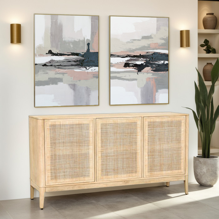 World Interiors - Beyond the Veil Hand Painted Framed Diptych
