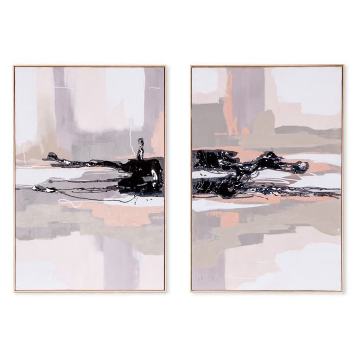 World Interiors - Beyond the Veil Hand Painted Framed Diptych