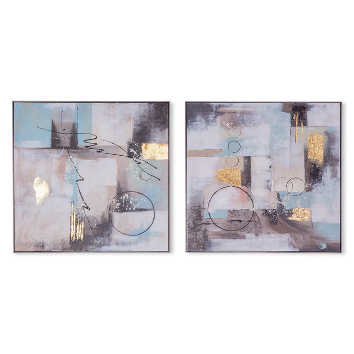 World Interiors - Echoes in Motion Hand Painted Framed Diptych