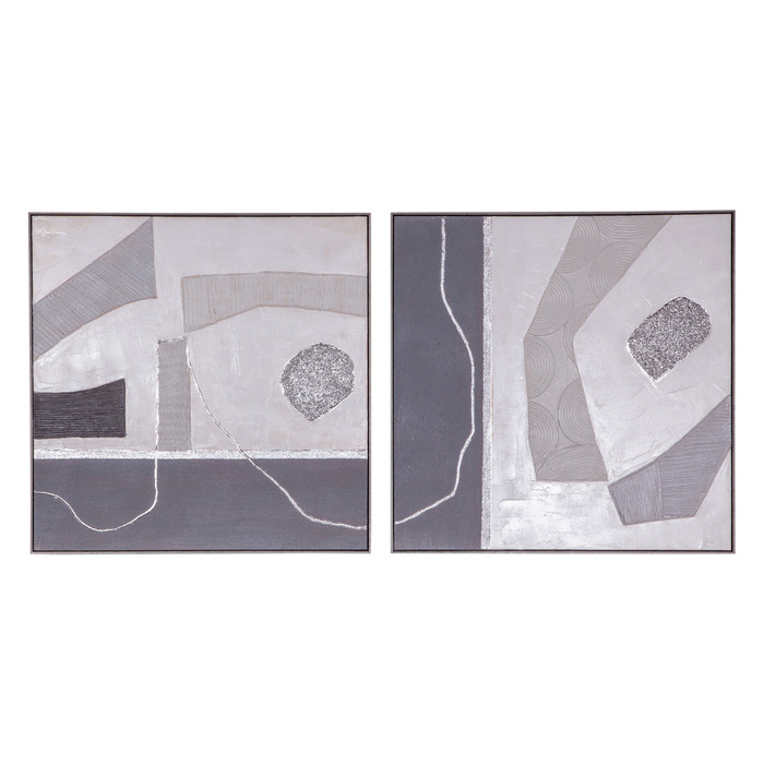 World Interiors - Urban Essence Hand Painted Framed Diptych