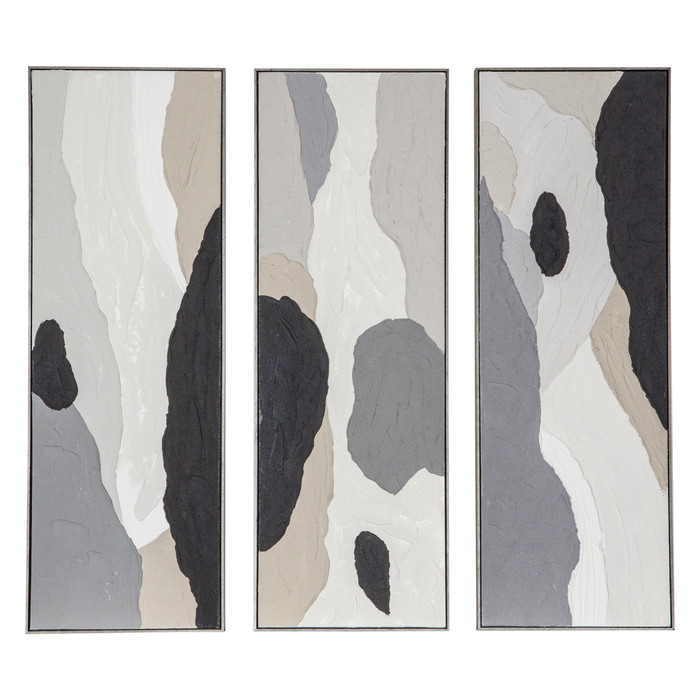 World Interiors - Distorted Illusions Hand Painted Framed Triptych