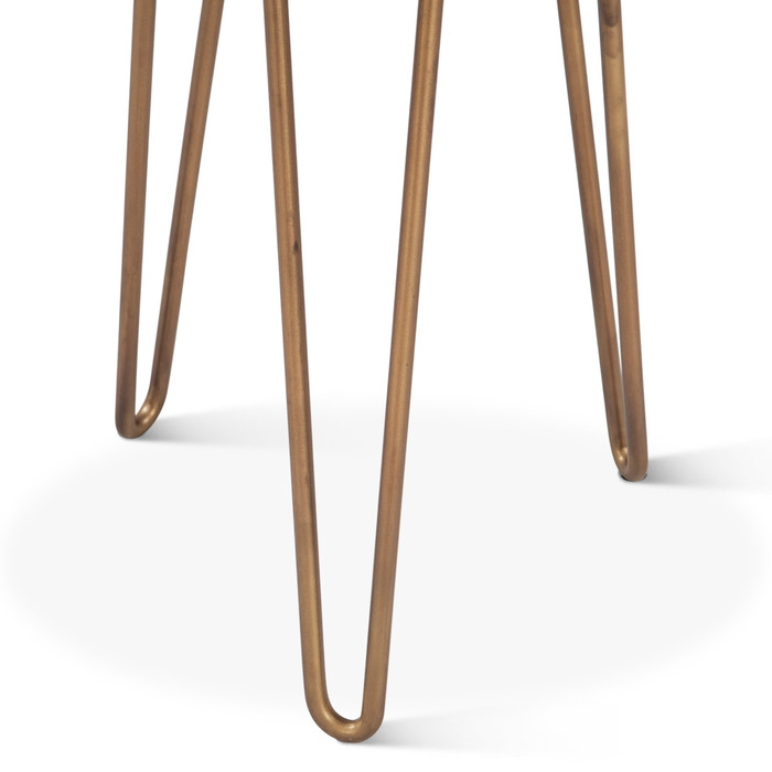 World Interiors - Mumbai 17" Side Table in Tiger Eye with Iron Base