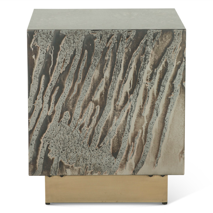 World Interiors - Odessa 20" Side Table in Desert Patina with Brass Base