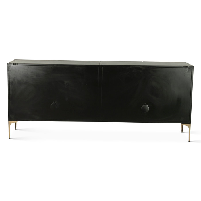 World Interiors - Odessa 83" Four Door Buffet in Desert Patina with Brass Base