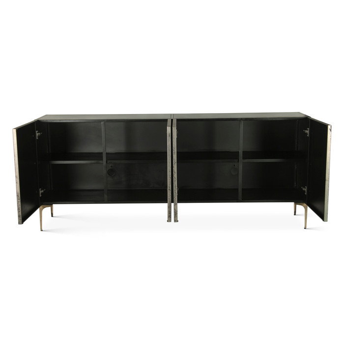 World Interiors - Odessa 83" Four Door Buffet in Desert Patina with Brass Base