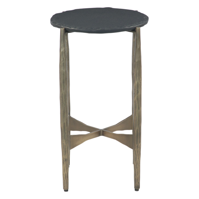 World Interiors - Odessa 13" Nesting Side Table with Black Marble, Set of 2