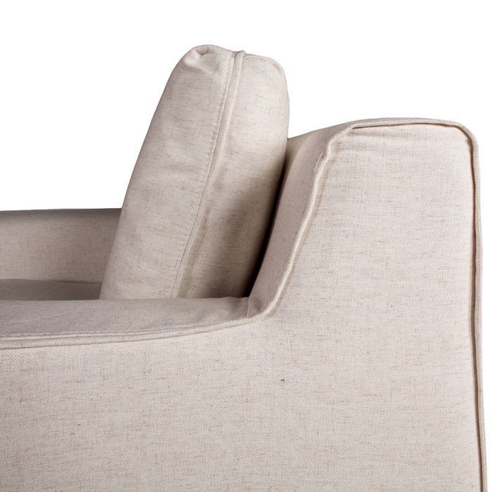 World Interiors - Oliver Armchair in White Linen Slipcover