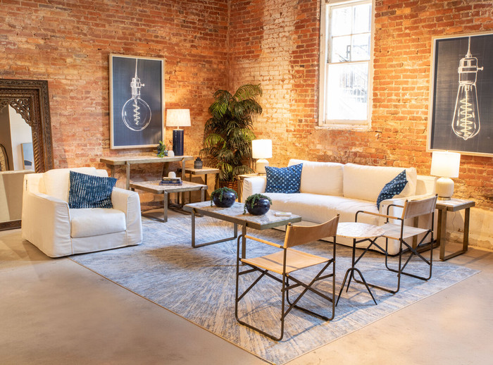 World Interiors - Oliver Sofa in White Linen Slipcover