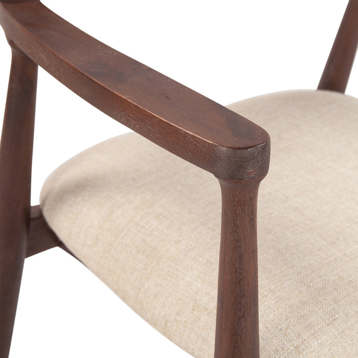 World Interiors - Oxford Upholstered Dining Chair with Walnut Finish