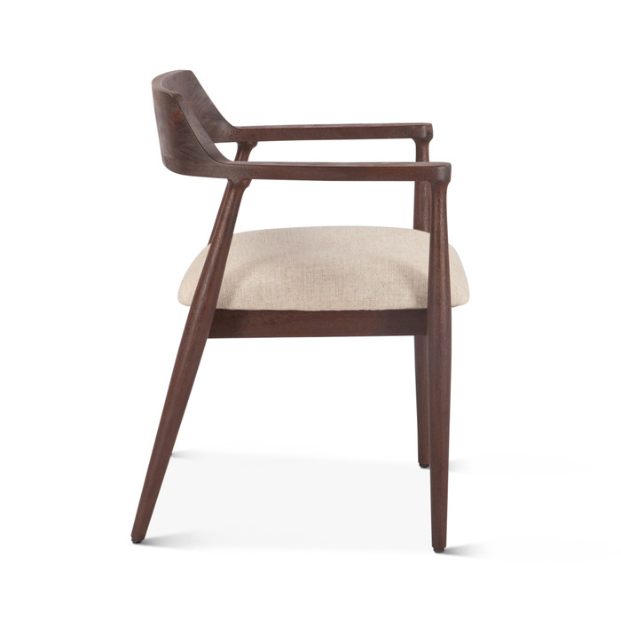 World Interiors - Oxford Upholstered Dining Chair with Walnut Finish