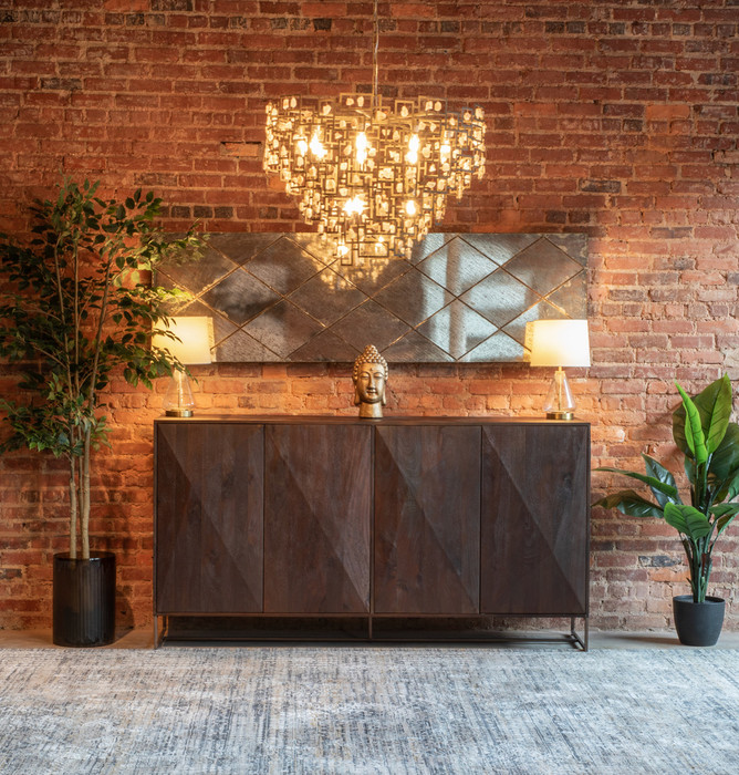 World Interiors - Oxford 76" Sideboard with Walnut Finish