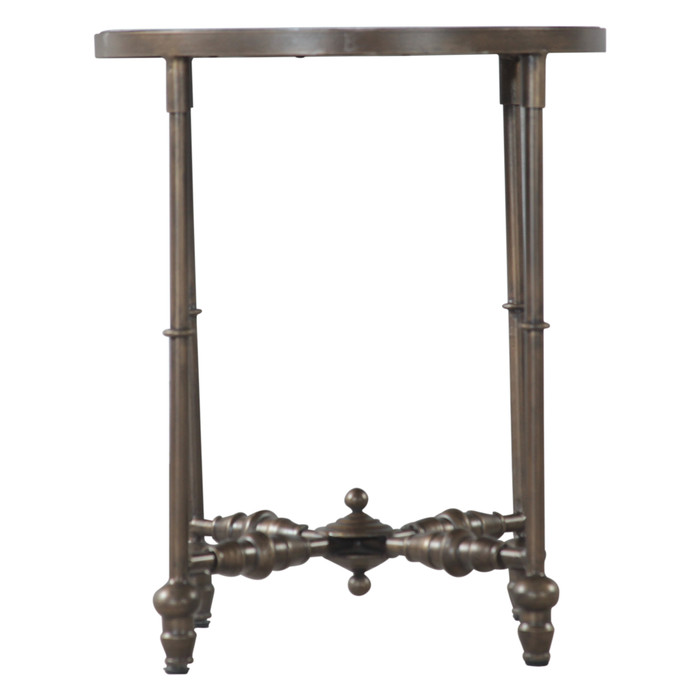 World Interiors - Ozark 20" Side Table with Floral Horn Inlay and Iron