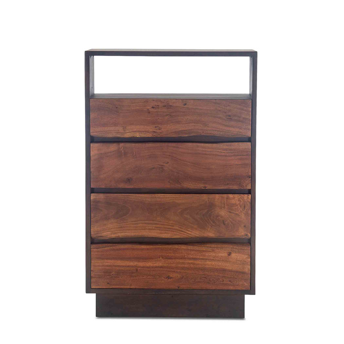 World Interiors - Palermo Tall Chest in Acacia with Raw Walnut Finish