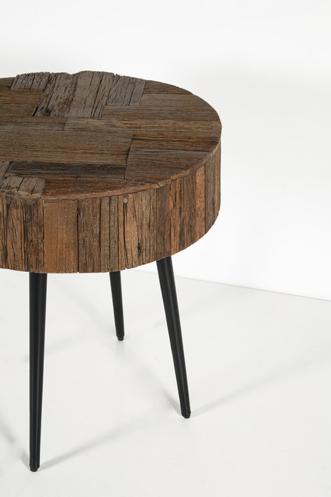 World Interiors - Palm Desert Reclaimed Wood Modern Side Table
