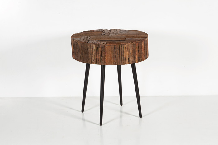World Interiors - Palm Desert Reclaimed Wood Modern Side Table
