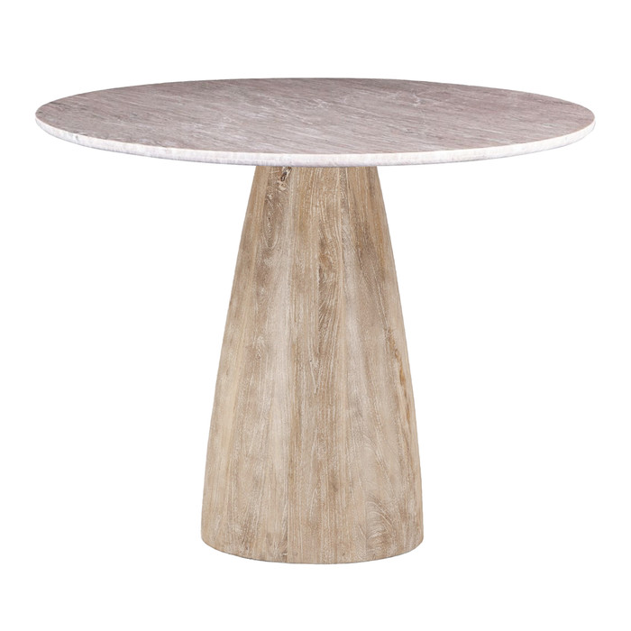 World Interiors - Palm Desert Marble Round Gathering Table in Brown Lajaria
