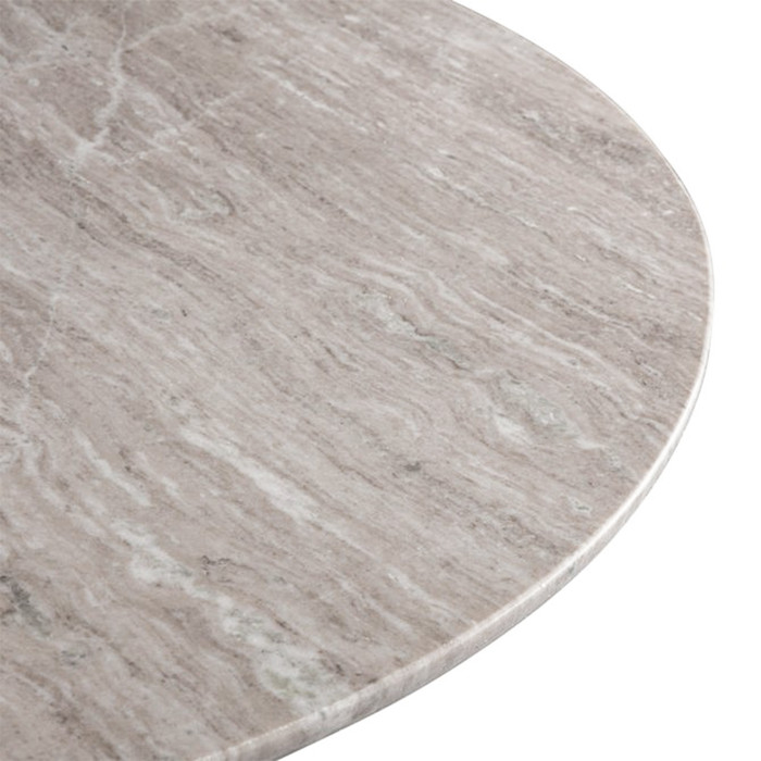 World Interiors - Palm Desert Marble Round Gathering Table in Brown Lajaria