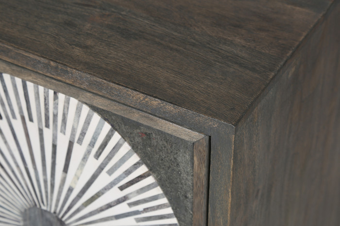 World Interiors - Palm Desert Modern Bone Inlay Sideboard in Vintage Gray