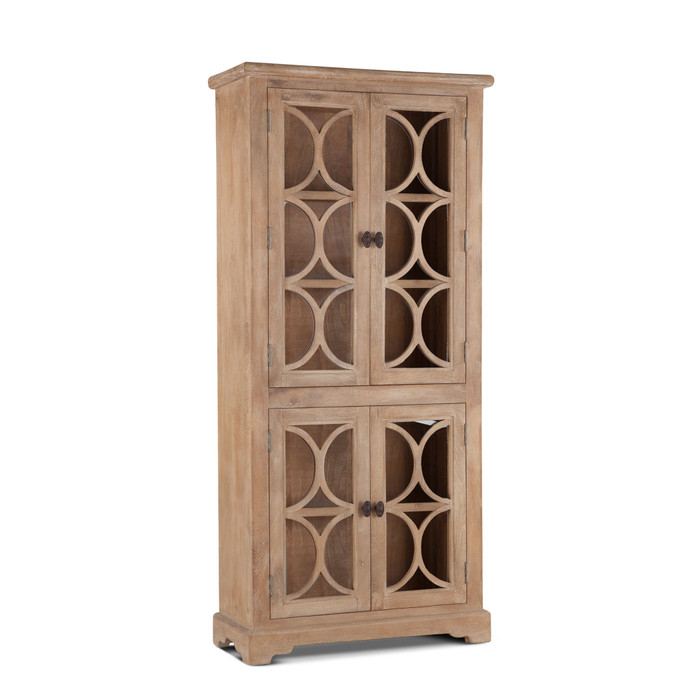 World Interiors - Pengrove Glass Cabinet in Antique Oak Finish