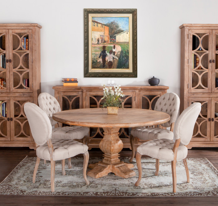 World Interiors - Pengrove Glass Cabinet in Antique Oak Finish
