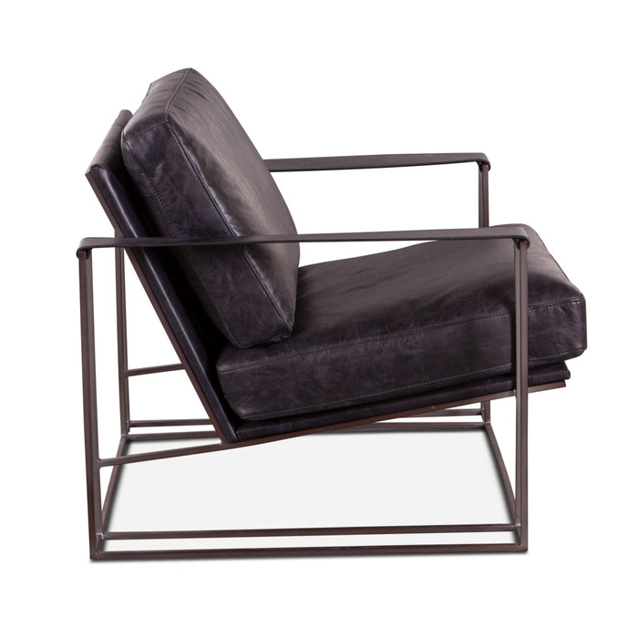 World Interiors - Portlando Armchair in Black Leather