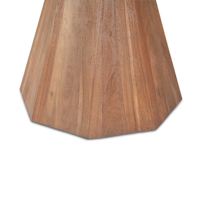 World Interiors - Rustic Revival 48" Round Gathering Table in Teak and Marble