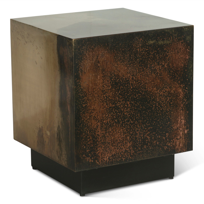 World Interiors - St. George Square Side Table in Oxidized Copper