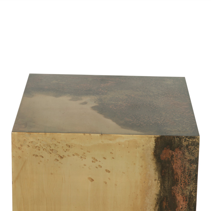 World Interiors - St. George Square Side Table in Oxidized Copper