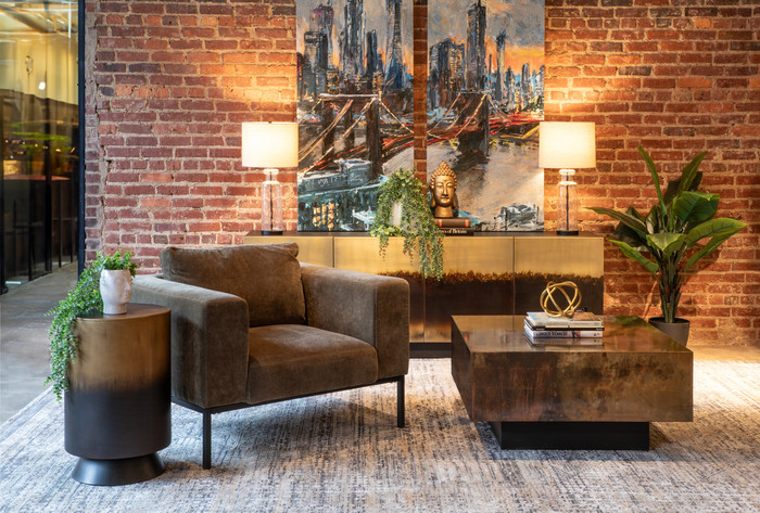 World Interiors - St. George 35" Coffee Table in Oxidized Copper