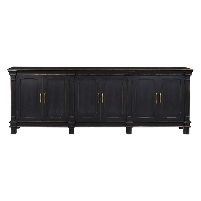 World Interiors - Trento 100" Sideboard in Distressed Black