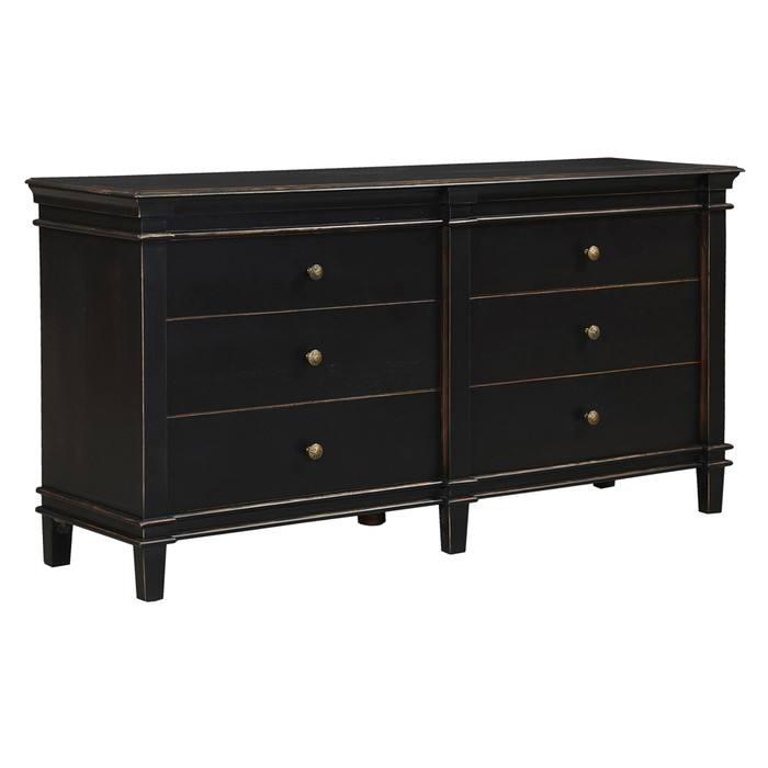 World Interiors - Trento 70" Dresser in Distressed Black