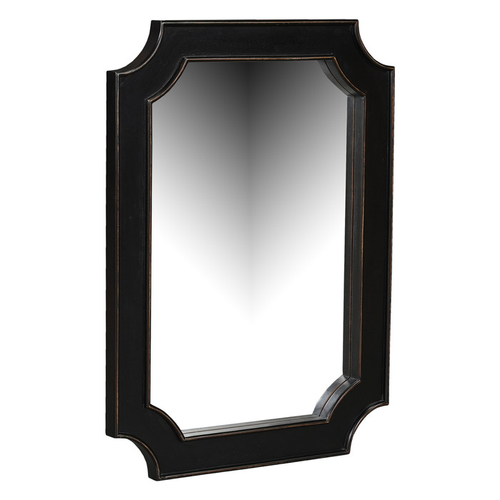 World Interiors - Trento 31" Mirror in Distressed Black
