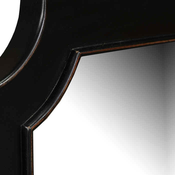 World Interiors - Trento 31" Mirror in Distressed Black