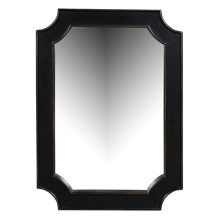 World Interiors - Trento 31" Mirror in Distressed Black