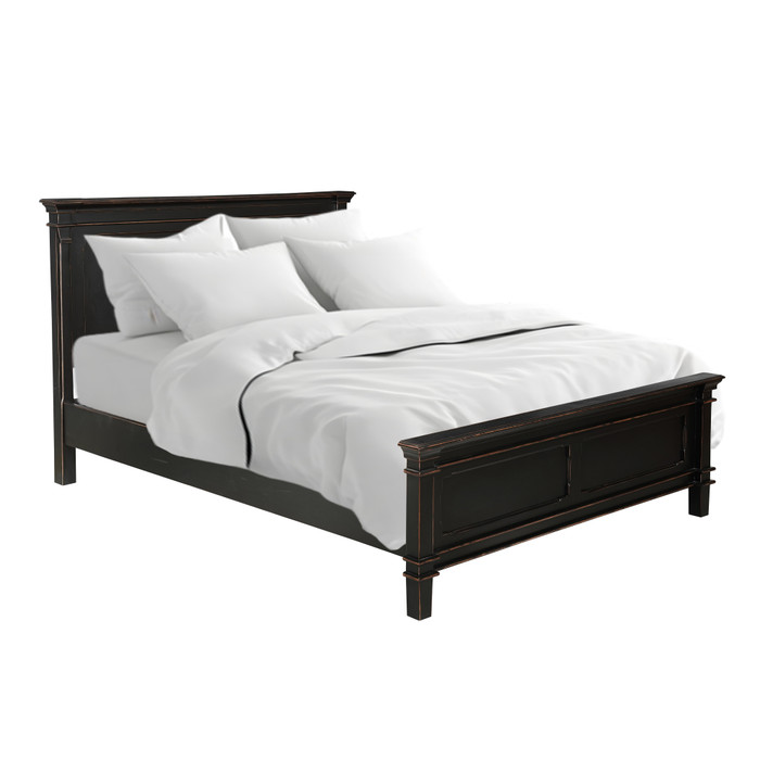 World Interiors - Trento Queen Bed in Distressed Black