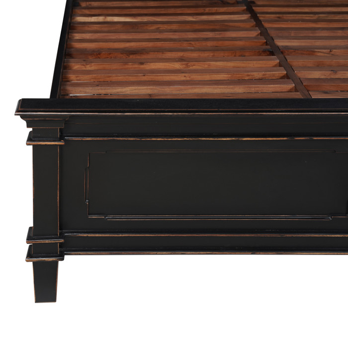 World Interiors - Trento Queen Bed in Distressed Black