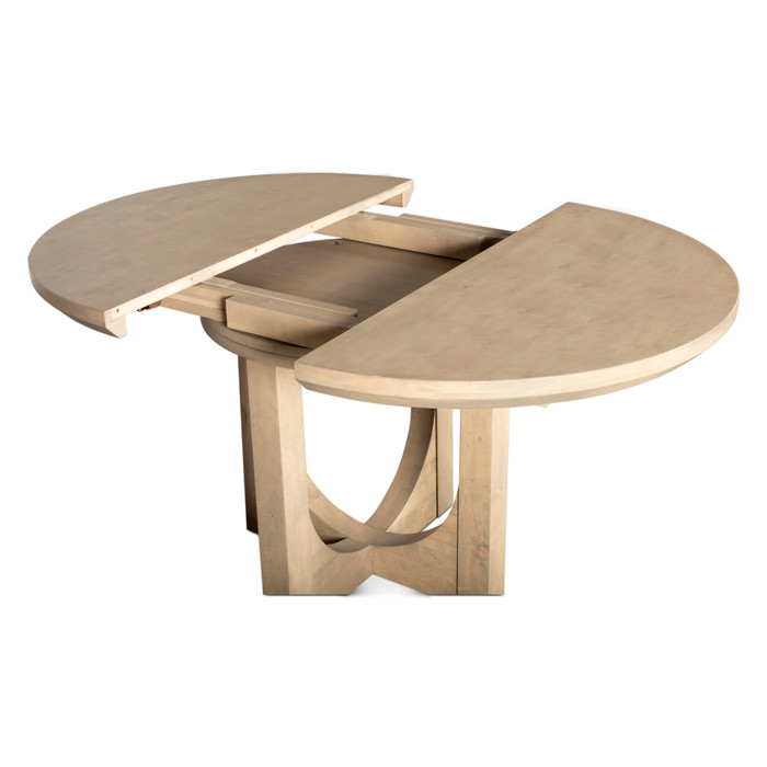 World Interiors - Valencia 42-60" Round Extension Dining Table in Gray Birch