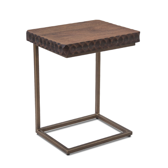 World Interiors - Vallarta Side Table in Mango Wood with Two Tone Finish
