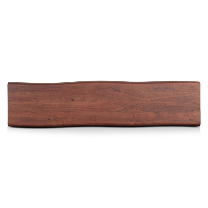 World Interiors - Yarrow 68" Bench in Light Sequoia with Gunmetal Legs
