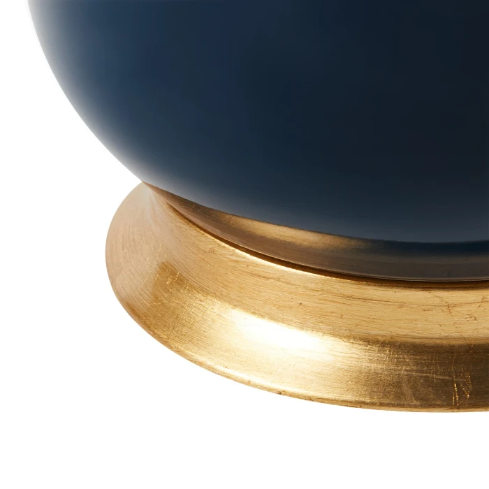 Villa & House - Carolyn Lamp with 17" White Linen Shade - Navy Blue