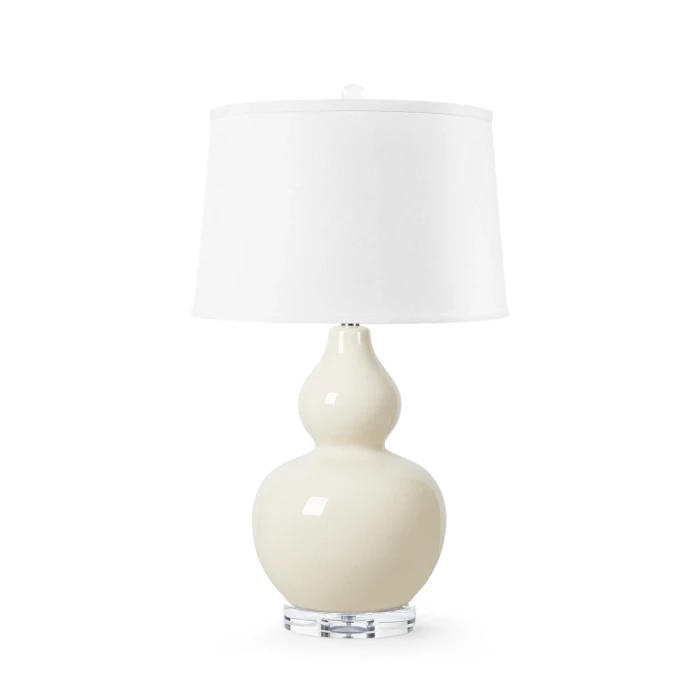 Villa & House - Devon Lamp with 17" White Linen Shade - Sand Dollar
