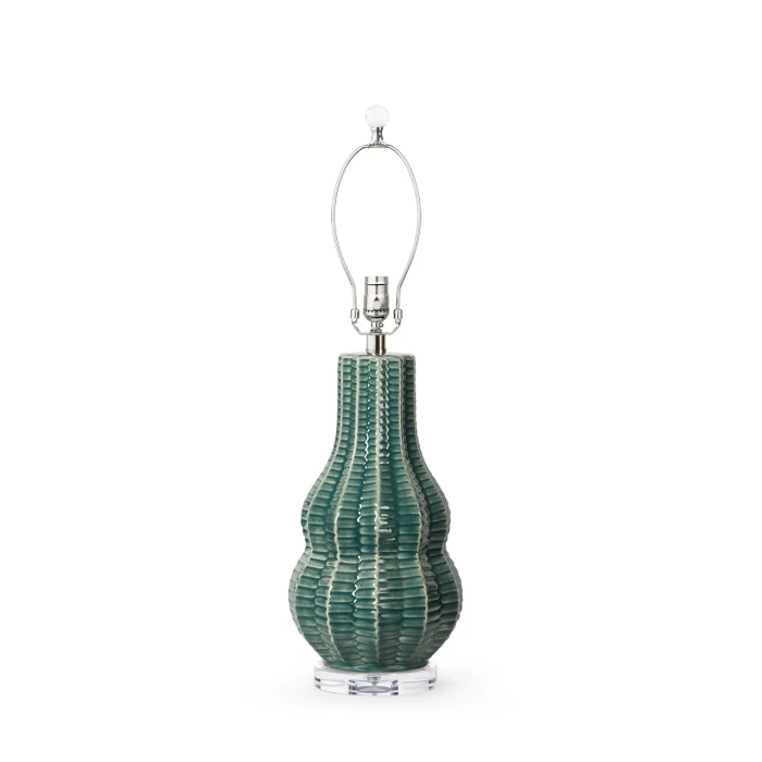 Villa & House - Quinn Lamp with 17" Papyrus Shade - Veridian Green