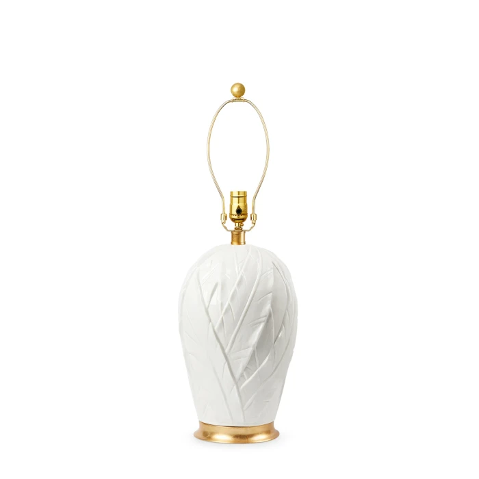 Villa & House - Tobacco Leaf Lamp with 17" Papyrus Shade - Blanc de Chine